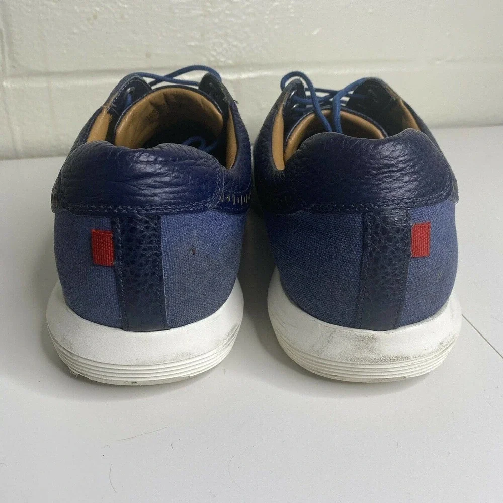 Marc Joseph New York SZ 11 Mens Leather Extra Light Woven Wingtip Lace up Blue